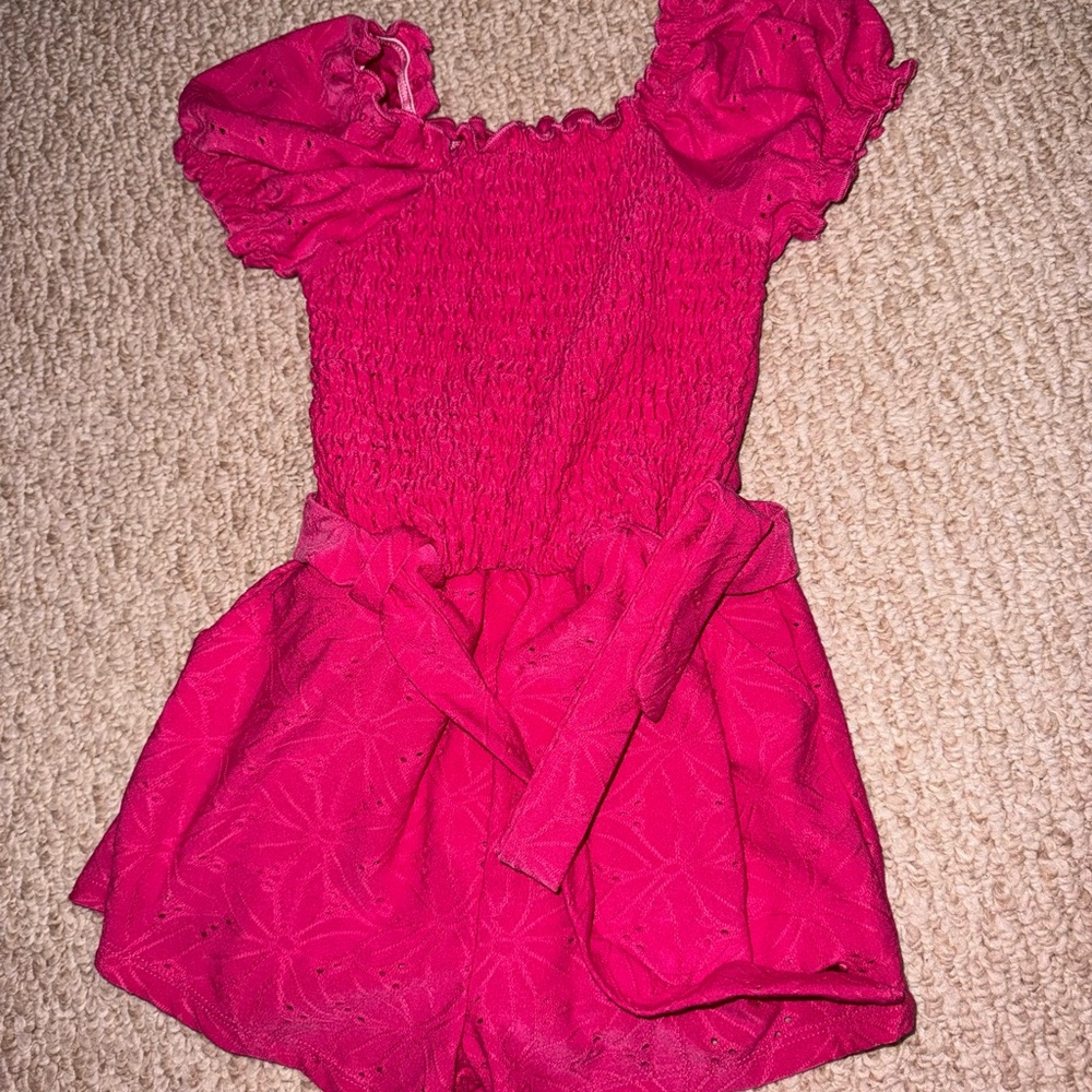 Kids Pink Ruffled Romper